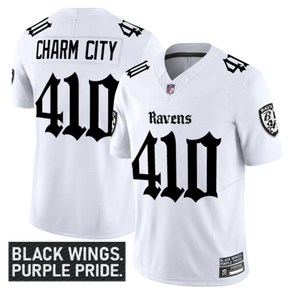 Men's Baltimore Ravens 'Gothic Nevermore Edition' Vapor Limited Jersey - All Stitched - Image 11