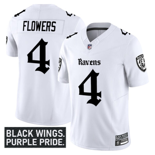 Men's Baltimore Ravens 'Gothic Nevermore Edition' Vapor Limited Jersey - All Stitched - Image 17