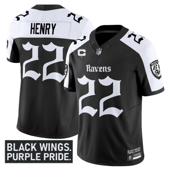 Men's Baltimore Ravens 'Gothic Nevermore Edition' Vapor Limited Jersey - All Stitched - Image 19