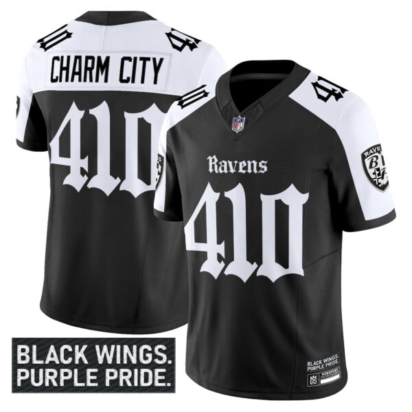 Men's Baltimore Ravens 'Gothic Nevermore Edition' Vapor Limited Jersey - All Stitched - Image 20