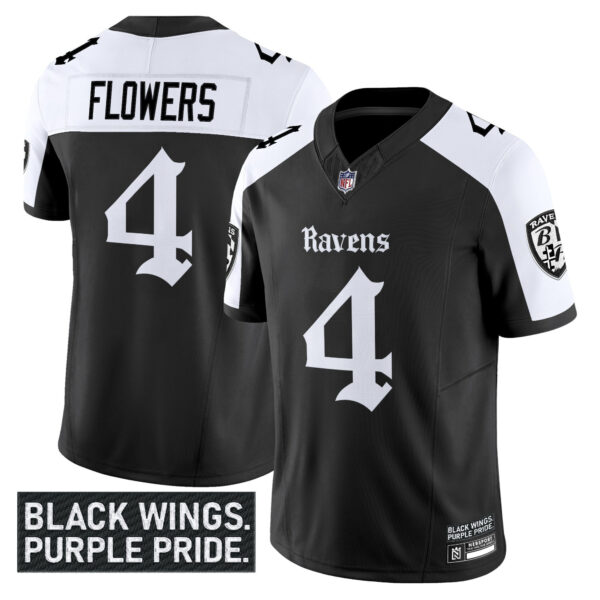 Men's Baltimore Ravens 'Gothic Nevermore Edition' Vapor Limited Jersey - All Stitched - Image 26