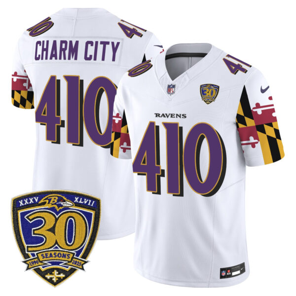 Men's Baltimore Ravens 'Maryland Flag Edition' Vapor Limited Jersey - 30th Anniversary Patch - All Stitched - Image 11