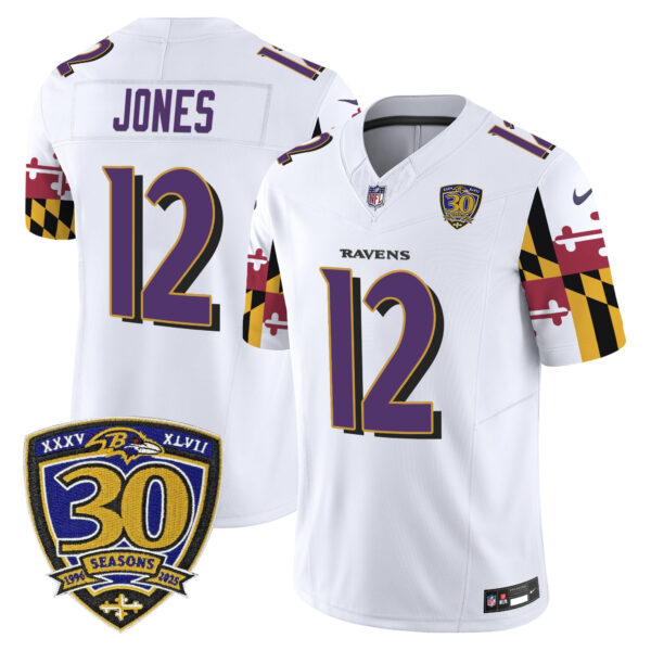 Men's Baltimore Ravens 'Maryland Flag Edition' Vapor Limited Jersey - 30th Anniversary Patch - All Stitched - Image 18