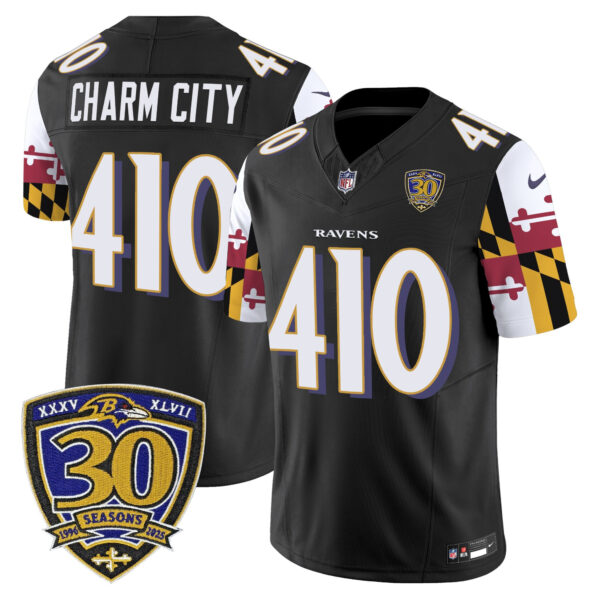 Men's Baltimore Ravens 'Maryland Flag Edition' Vapor Limited Jersey - 30th Anniversary Patch - All Stitched - Image 20