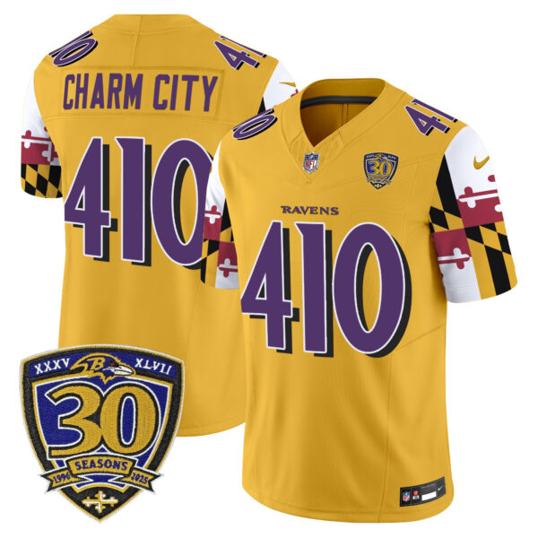 Men's Baltimore Ravens 'Maryland Flag Edition' Vapor Limited Jersey - 30th Anniversary Patch - All Stitched - Image 29