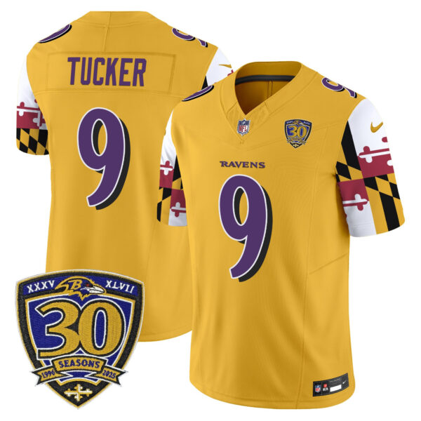 Men's Baltimore Ravens 'Maryland Flag Edition' Vapor Limited Jersey - 30th Anniversary Patch - All Stitched - Image 31