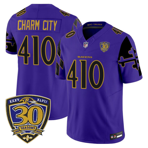 Men's Baltimore Ravens 'Maryland Flag Edition' Vapor Limited Jersey - All Stitched - Image 2