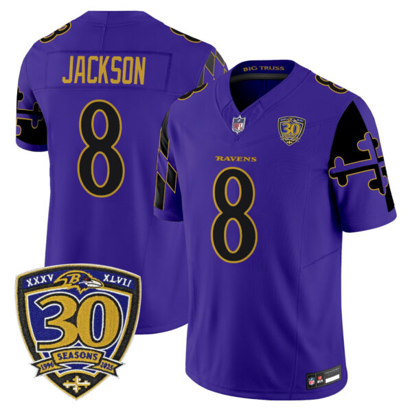 Men's Baltimore Ravens 'Maryland Flag Edition' Vapor Limited Jersey - All Stitched - Image 3