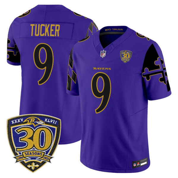 Men's Baltimore Ravens 'Maryland Flag Edition' Vapor Limited Jersey - All Stitched - Image 4