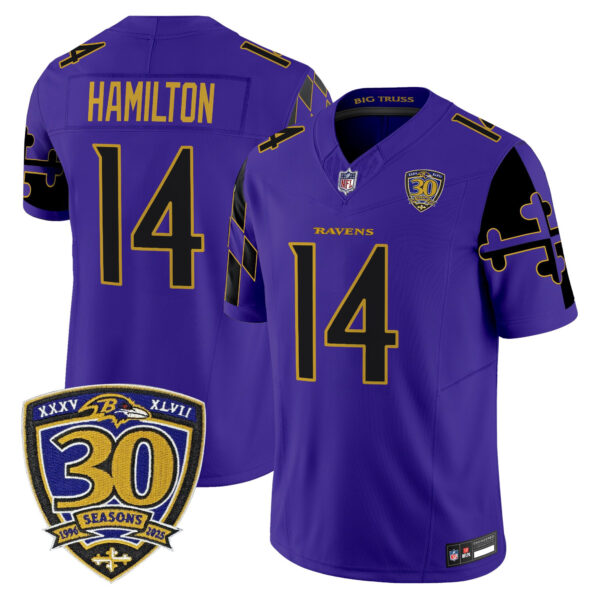 Men's Baltimore Ravens 'Maryland Flag Edition' Vapor Limited Jersey - All Stitched - Image 5