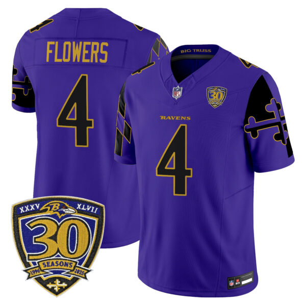 Men's Baltimore Ravens 'Maryland Flag Edition' Vapor Limited Jersey - All Stitched - Image 8