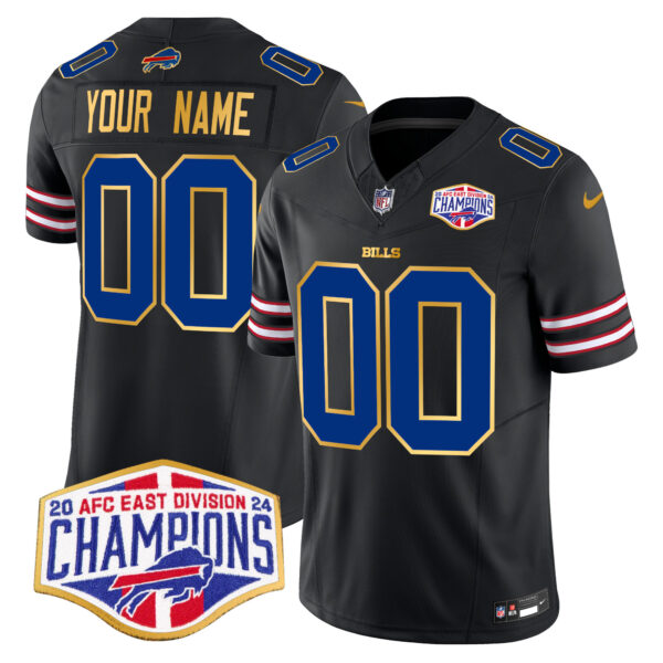Bills 2024 AFC East Division Champions Gold Trim Vapor Limited Custom Jersey - All Stitched - Image 4