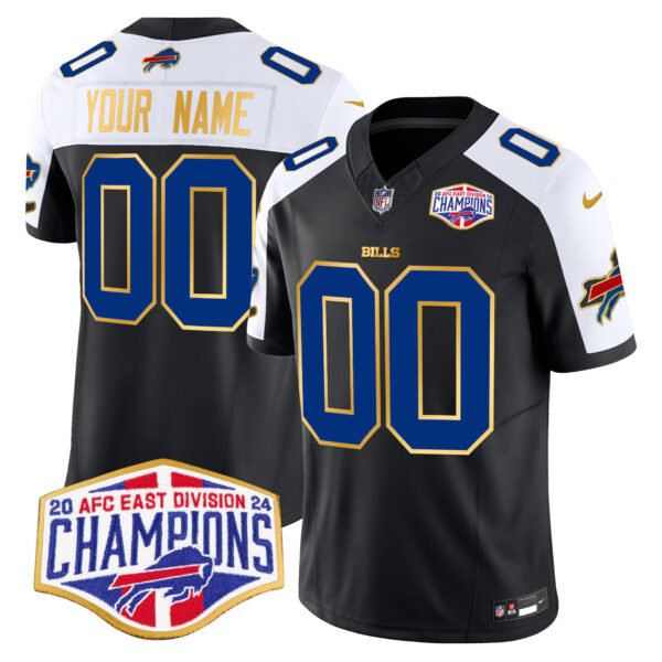 Bills 2024 AFC East Division Champions Gold Trim Vapor Limited Custom Jersey - All Stitched - Image 6