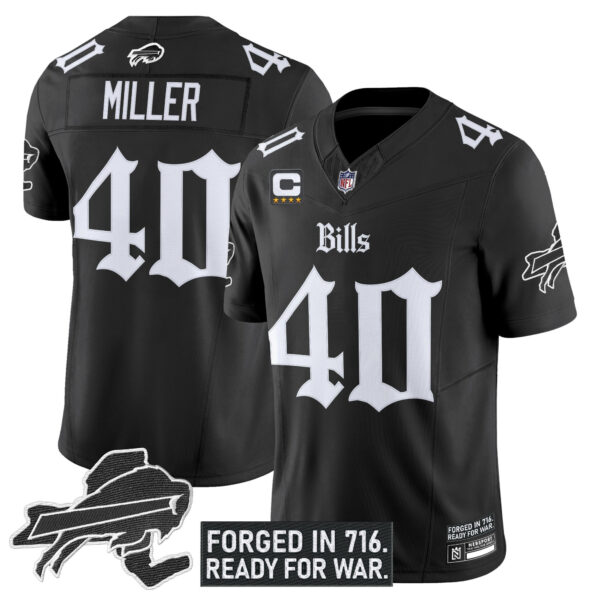 Men's Buffalo Bills 'Gothic Cold Front Edition' Vapor Limited Jersey - All Stitched - Image 4