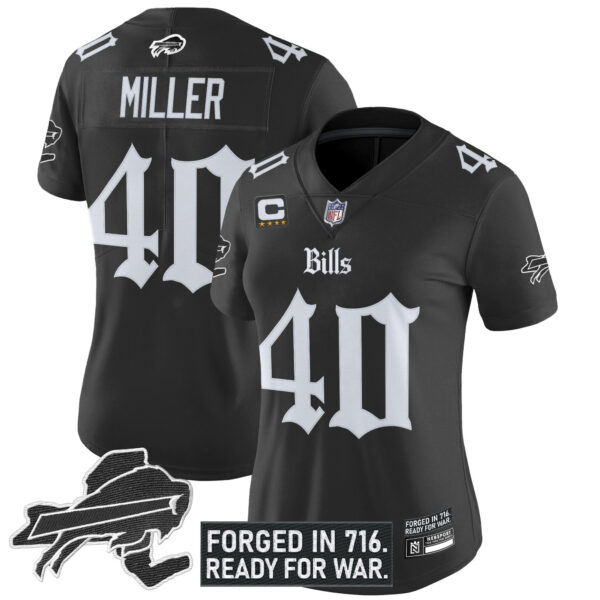 Women's Buffalo Bills 'Gothic Cold Front Edition' Vapor Limited Jersey - All Stitched - Image 4