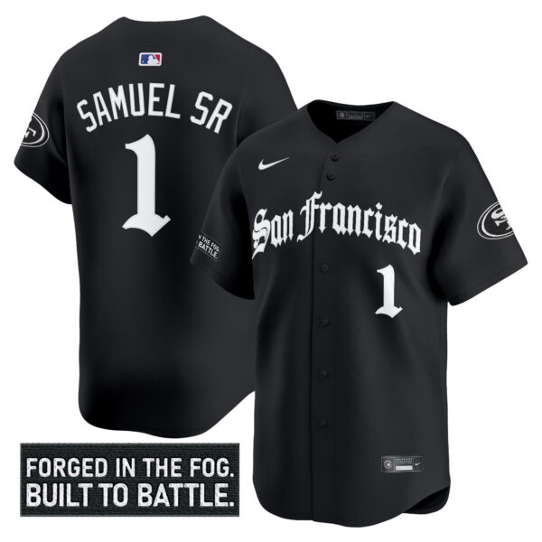 Men's San Francisco 49ers 'Gothic Fog Edition' Vapor Baseball Jersey - All Stitched - Image 3
