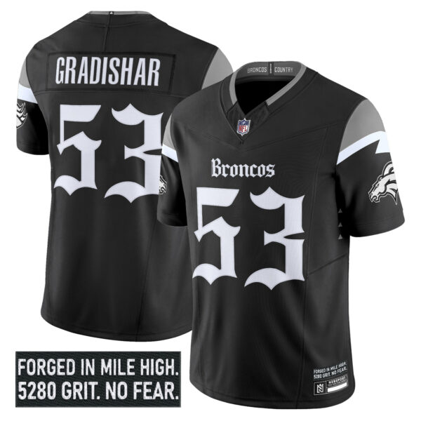 Men's Denver Broncos 'Gothic Mile High Shadows Edition' Vapor Limited Jersey - All Stitched - Image 8