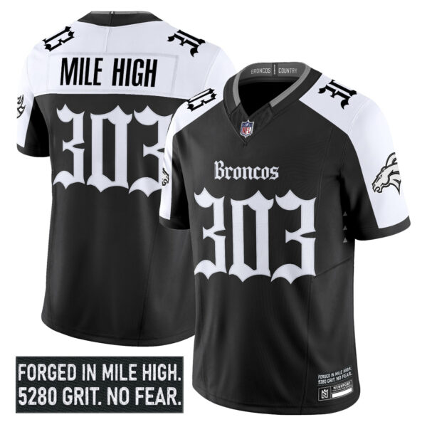 Men's Denver Broncos 'Gothic Mile High Shadows Edition' Vapor Limited Jersey - All Stitched - Image 16