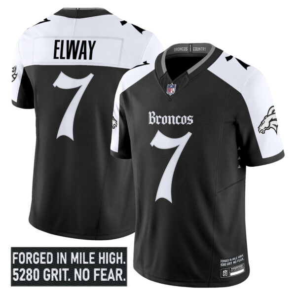 Men's Denver Broncos 'Gothic Mile High Shadows Edition' Vapor Limited Jersey - All Stitched - Image 20