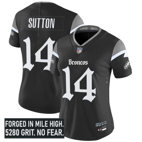 Women's Denver Broncos 'Gothic Mile High Shadows Edition' Vapor Limited Jersey - All Stitched - Image 4