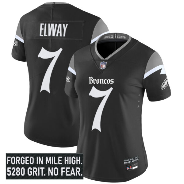 Women's Denver Broncos 'Gothic Mile High Shadows Edition' Vapor Limited Jersey - All Stitched - Image 6
