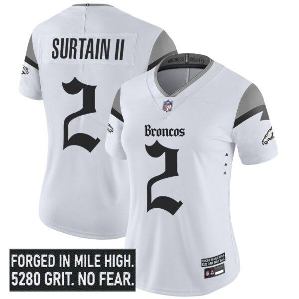 Women's Denver Broncos 'Gothic Mile High Shadows Edition' Vapor Limited Jersey - All Stitched - Image 10