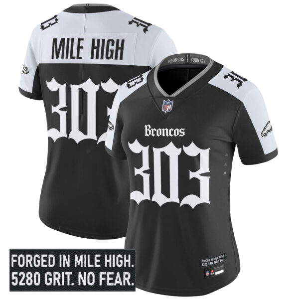 Women's Denver Broncos 'Gothic Mile High Shadows Edition' Vapor Limited Jersey - All Stitched - Image 16