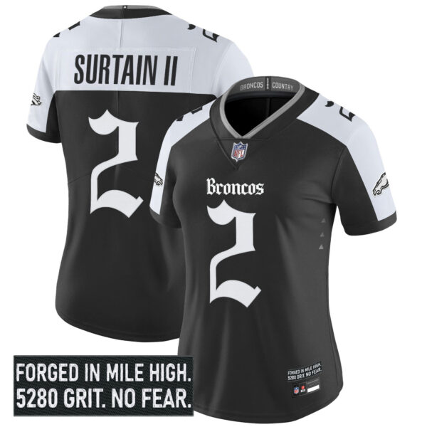 Women's Denver Broncos 'Gothic Mile High Shadows Edition' Vapor Limited Jersey - All Stitched - Image 17