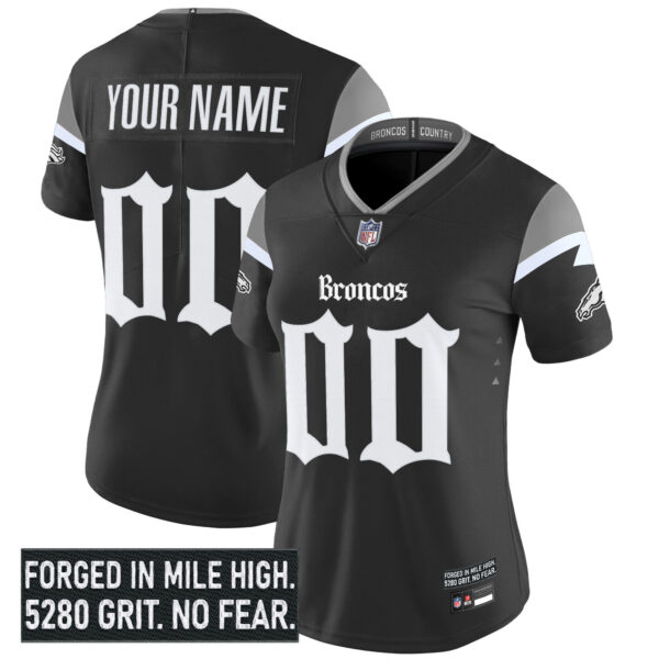 Denver Broncos 'Gothic Mile High Shadows Edition' Vapor Limited Custom Jersey - All Stitched - Image 4
