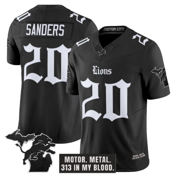 Men's Detroit Lions 'Gothic Motor Grit Edition' Vapor Limited Jersey V2 - All Stitched - Image 6