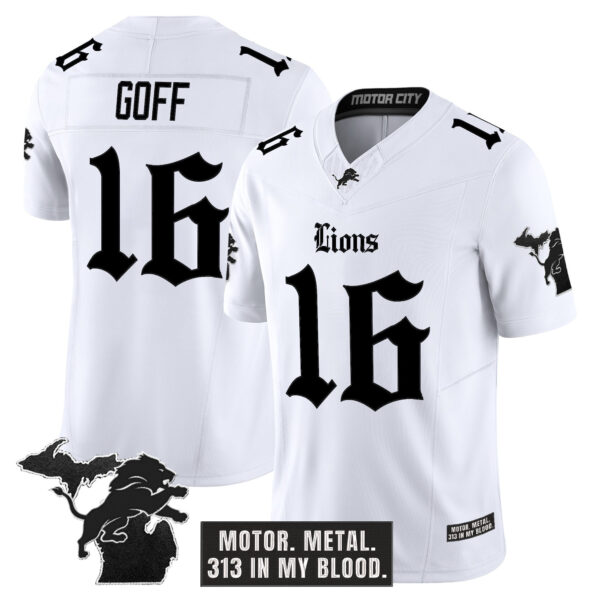 Men's Detroit Lions 'Gothic Motor Grit Edition' Vapor Limited Jersey V2 - All Stitched - Image 9