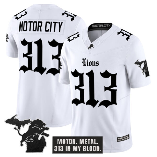 Men's Detroit Lions 'Gothic Motor Grit Edition' Vapor Limited Jersey V2 - All Stitched - Image 10