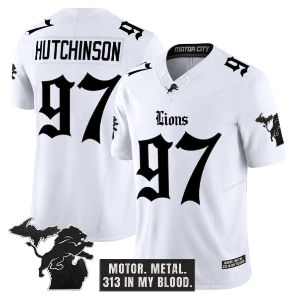 Men's Detroit Lions 'Gothic Motor Grit Edition' Vapor Limited Jersey V2 - All Stitched - Image 11