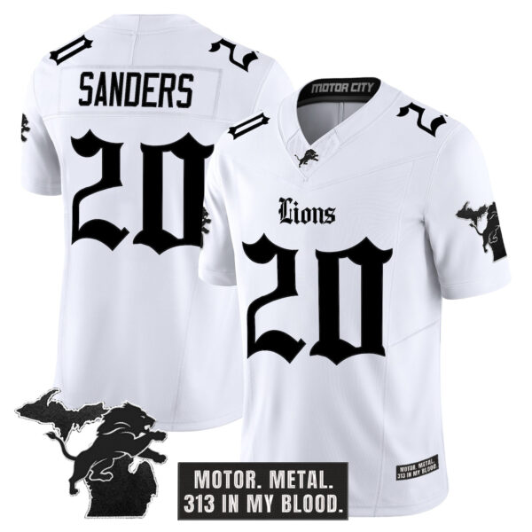 Men's Detroit Lions 'Gothic Motor Grit Edition' Vapor Limited Jersey V2 - All Stitched - Image 14