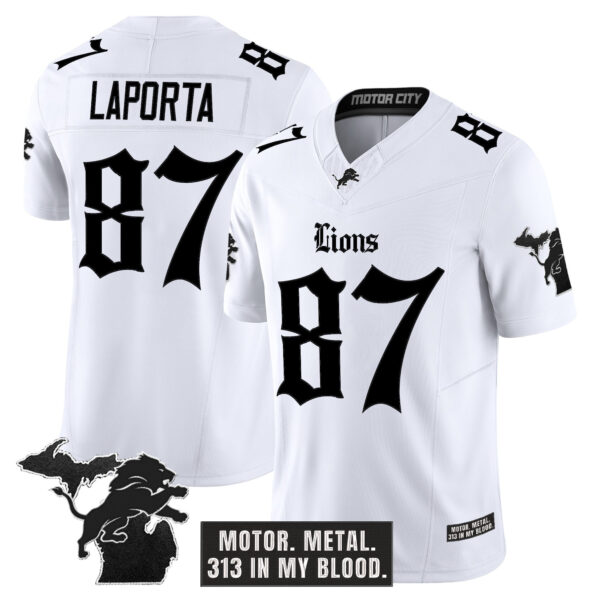 Men's Detroit Lions 'Gothic Motor Grit Edition' Vapor Limited Jersey V2 - All Stitched - Image 15