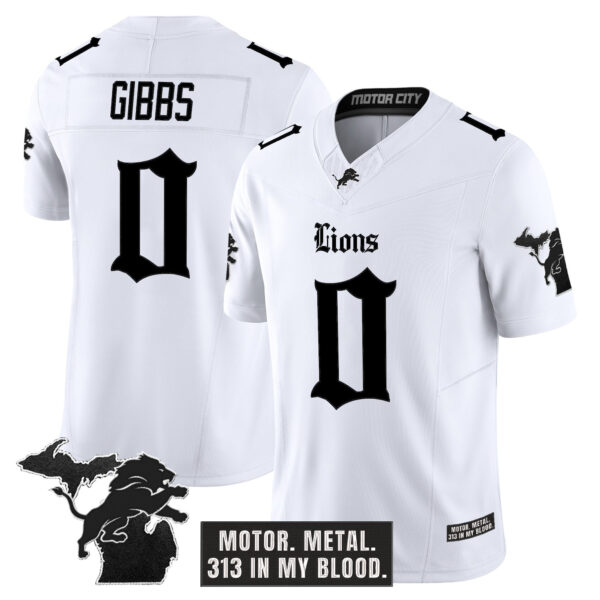 Men's Detroit Lions 'Gothic Motor Grit Edition' Vapor Limited Jersey V2 - All Stitched - Image 16