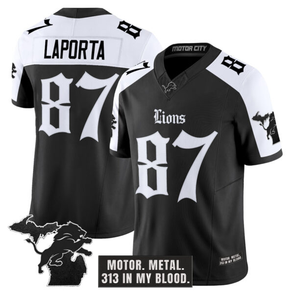 Men's Detroit Lions 'Gothic Motor Grit Edition' Vapor Limited Jersey V2 - All Stitched - Image 23