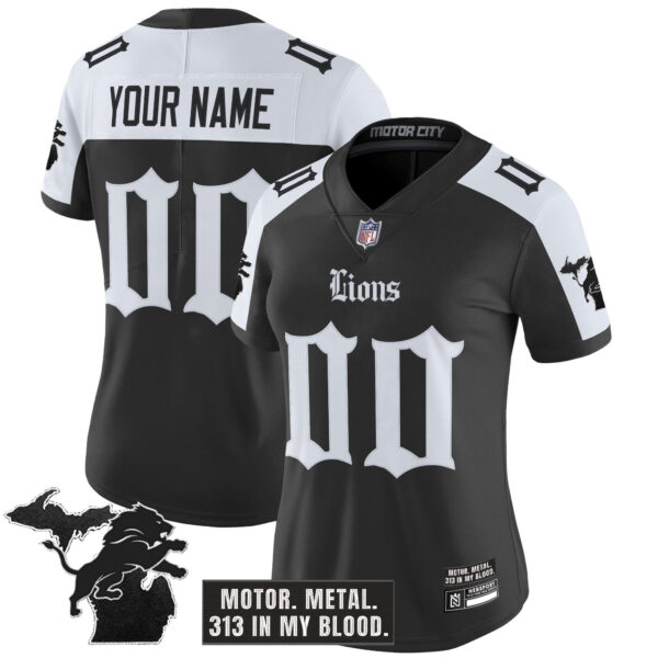 Detroit Lions 'Gothic Motor Grit Edition' Vapor Limited Custom Jersey - All Stitched - Image 6