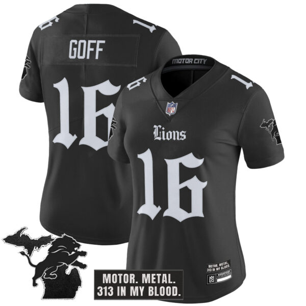 Women's Detroit Lions 'Gothic Motor Grit Edition' Vapor Limited Jersey - All Stitched - Image 2