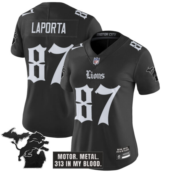 Women's Detroit Lions 'Gothic Motor Grit Edition' Vapor Limited Jersey - All Stitched - Image 7