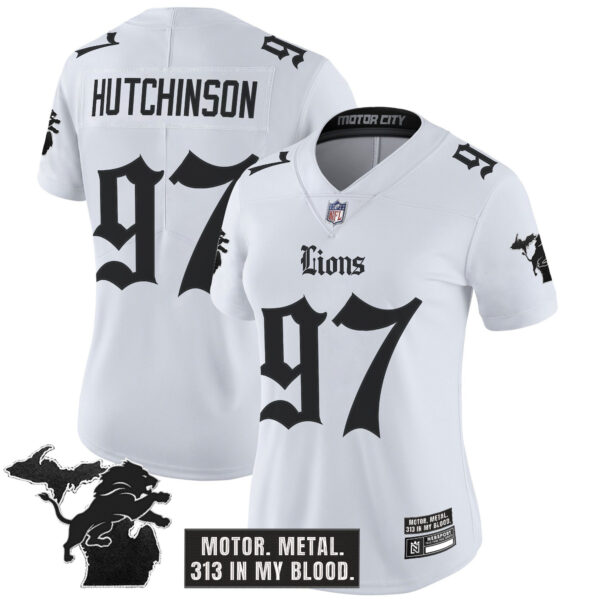 Women's Detroit Lions 'Gothic Motor Grit Edition' Vapor Limited Jersey - All Stitched - Image 9