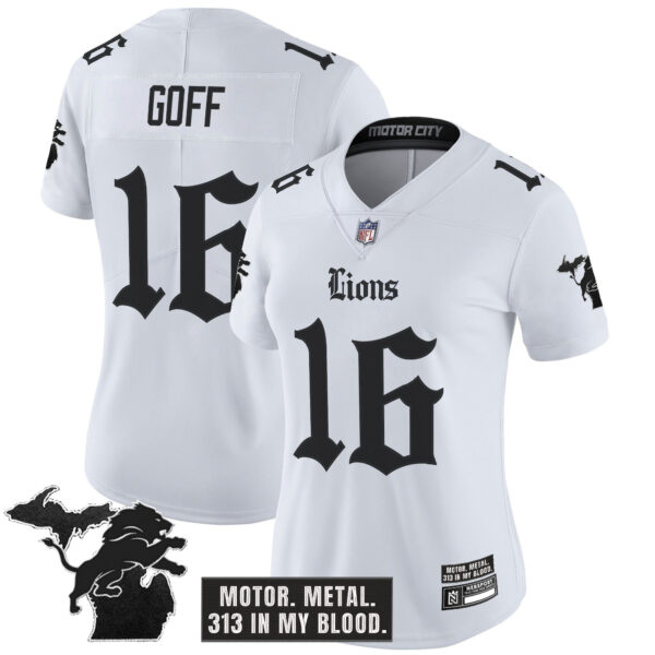 Women's Detroit Lions 'Gothic Motor Grit Edition' Vapor Limited Jersey - All Stitched - Image 10
