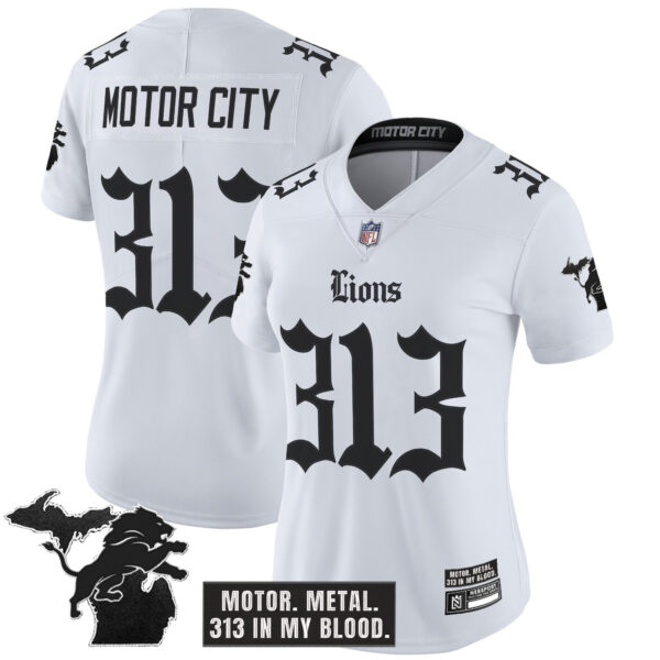Women's Detroit Lions 'Gothic Motor Grit Edition' Vapor Limited Jersey - All Stitched - Image 11