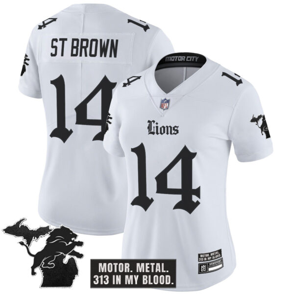 Women's Detroit Lions 'Gothic Motor Grit Edition' Vapor Limited Jersey - All Stitched - Image 12