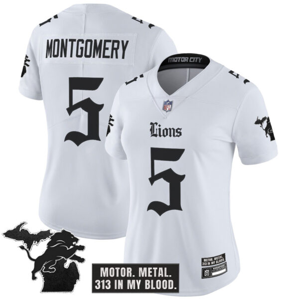 Women's Detroit Lions 'Gothic Motor Grit Edition' Vapor Limited Jersey - All Stitched - Image 13