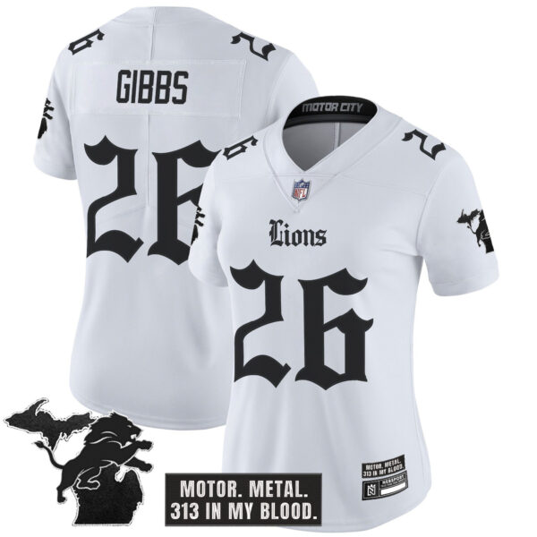 Women's Detroit Lions 'Gothic Motor Grit Edition' Vapor Limited Jersey - All Stitched - Image 16