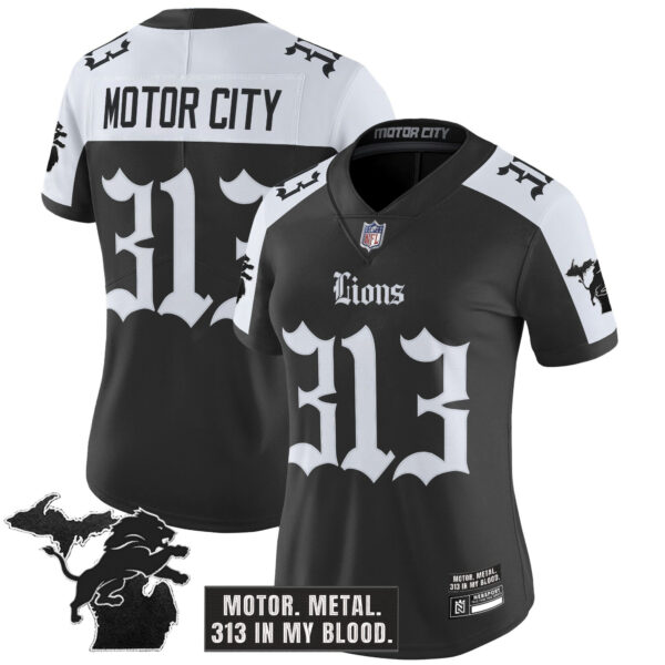 Women's Detroit Lions 'Gothic Motor Grit Edition' Vapor Limited Jersey - All Stitched - Image 19