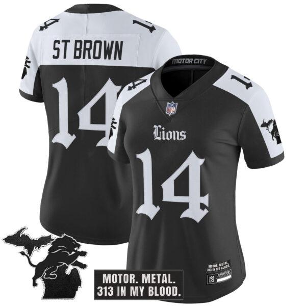 Women's Detroit Lions 'Gothic Motor Grit Edition' Vapor Limited Jersey - All Stitched - Image 20