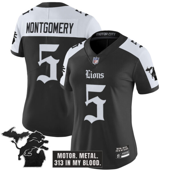 Women's Detroit Lions 'Gothic Motor Grit Edition' Vapor Limited Jersey - All Stitched - Image 21