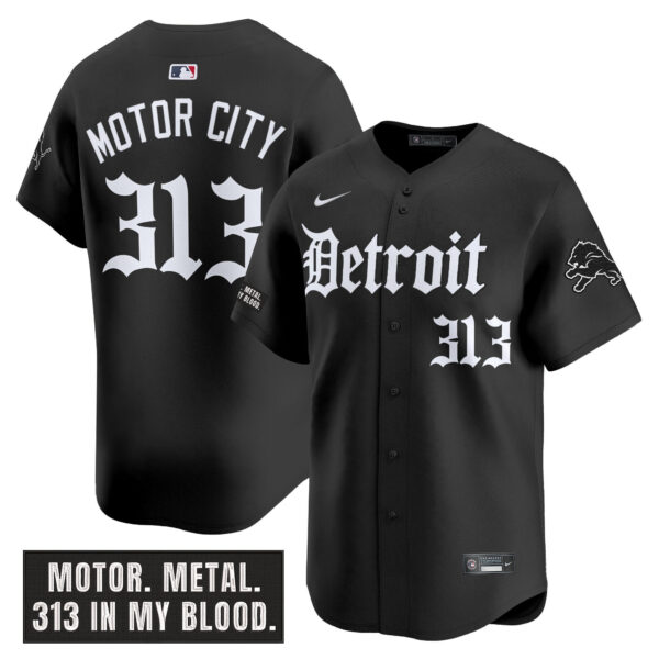 Men's Detroit Lions 'Motor Gothic Edition' Vapor Premier Limited Jersey - All Stitched - Image 2